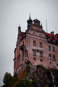 Low angle view of building against clear sky