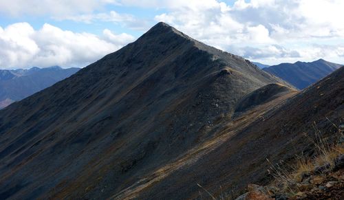 Low angle view of mountain against sky