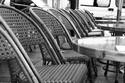 Close-up of chairs