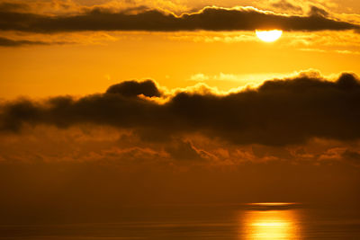 Scenic view of sunset over sea