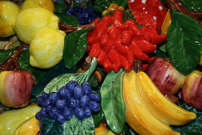 Full frame shot of multi colored fruits for sale in market