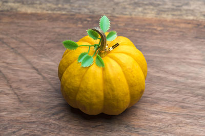 Close-up of pumpkin on table