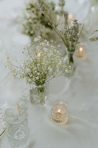 Close-up of christmas decorations on table
