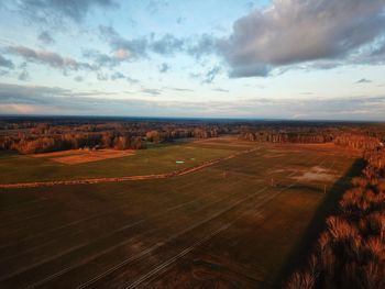 Aerial view of landscape against sky