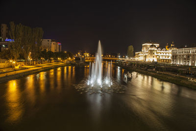 Illuminated city at night