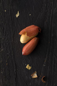 High angle view of orange fruit on table