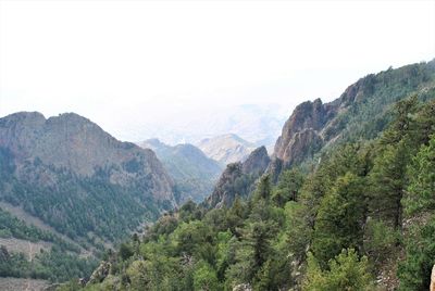 Scenic view of mountains against clear sky