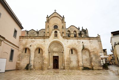 An ancient church in the old town of matera, a city in italy declared a unesco heritage site.