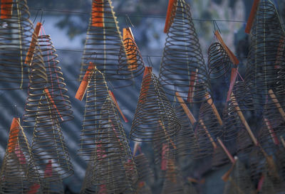 Full frame shot of spiral incenses