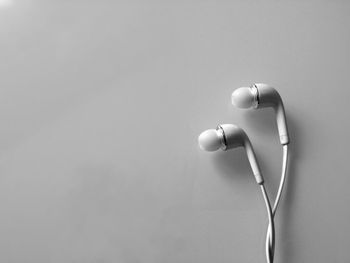 Close-up of headphones on table