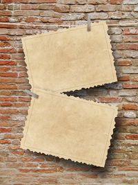 High angle view of brick wall