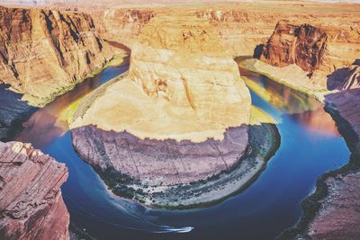 Aerial view of rock formations