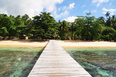 Scenic view of swimming pool against sky