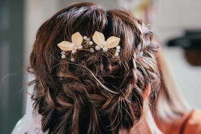 Close-up of woman with hairstyle