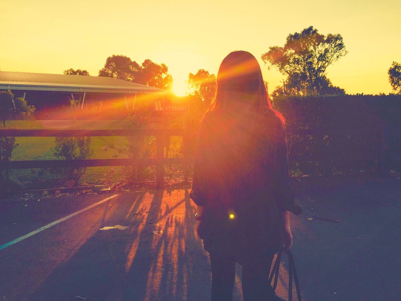 sunset, sun, transportation, orange color, silhouette, mode of transport, tree, sky, sunlight, land vehicle, beauty in nature, lens flare, nature, scenics, tranquil scene, tranquility, sunbeam, clear sky