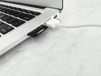 Close-up of laptop keyboard