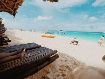 Scenic view of beach against sky