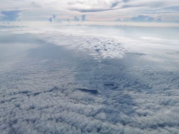 Aerial view of snow covered landscape