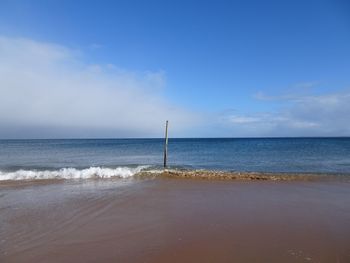 Scenic view of beach against sky