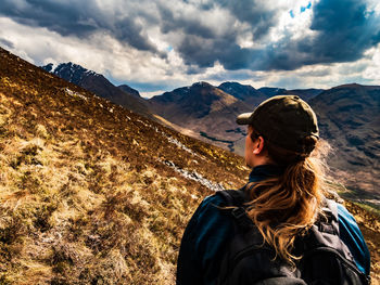 Hiker, pap of glencoe, scotland, april 2022