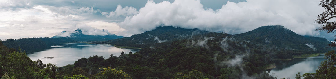 Panoramic view of lake against sky