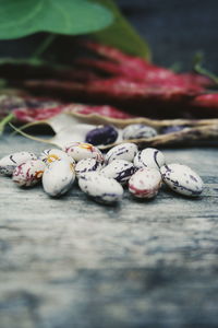 Close-up of beans on table