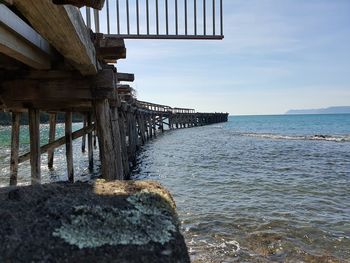 Pier over sea against sky