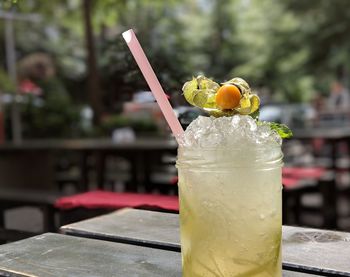 Close-up of drink on table