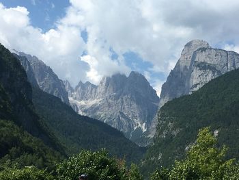Scenic view of mountains against sky