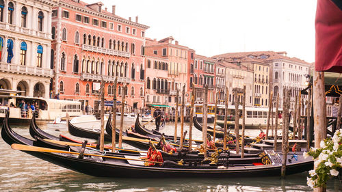 View of boats in canal