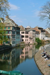 Reflection of buildings in water