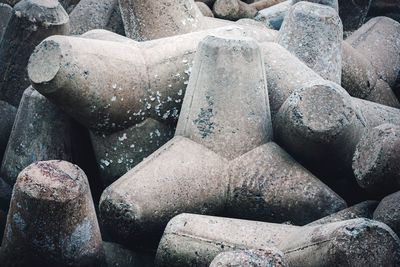 Close-up of tetrapods