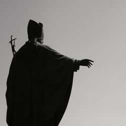 Low angle view of statue against clear sky