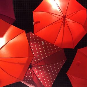 Close-up low angle view of red umbrella