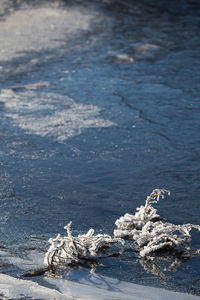 Scenic view of sea during winter