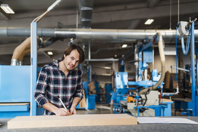 Woman working in factory