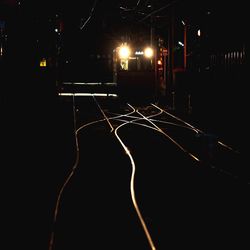 Illuminated light trails at night