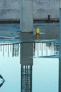 Reflection of built structure in water