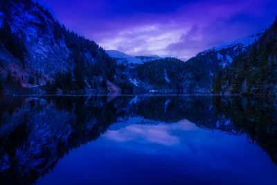 Scenic view of lake during dusk