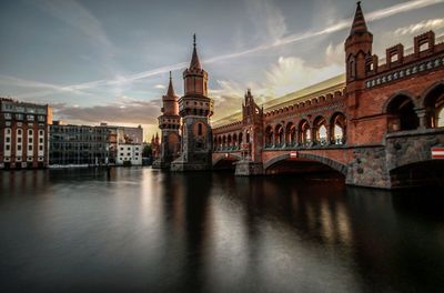 Bridge over river in city