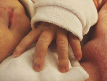 Close-up of baby hand