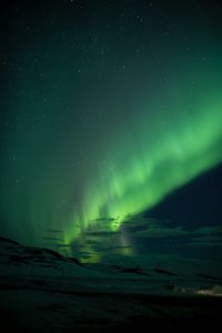 Scenic view of aurora polaris against sky at night