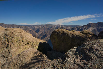 Scenic view of mountains against clear sky