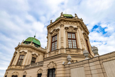 Detail of schloss belvedere in vienna. belvedere castle and its christmas market.