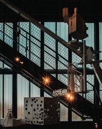 Low angle view of illuminated street light