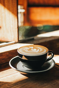 Close-up of coffee on table