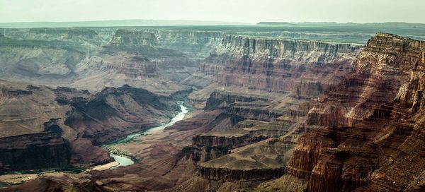 Aerial view of rock formations