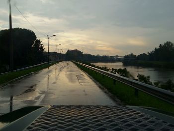 View of road at sunset