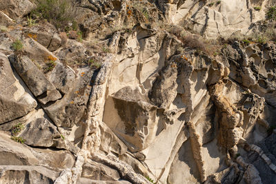 Unique natural stone formations due to water and wind erosion near sea side