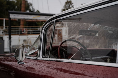 Close-up of car window